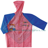 Girls pvc rainwear-Child plastic rain jacket